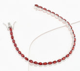 Affinity Gems Sterling Silver Oval Cut Garnet Tennis Bracelet 7-1/4"